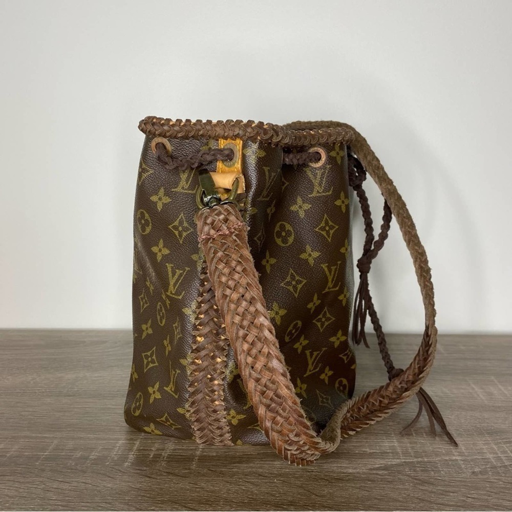 Vintage Boho Bag/ Fringeless Champagne Bag Louis Vuitton beautiful bag - Picture 5 of 9